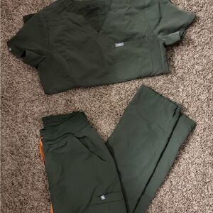 Moss Green Women's FigsScrub Set